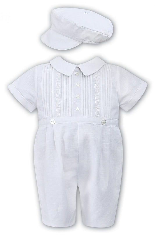 ROMPER & CAP WHITE BY SARAH LOUISE