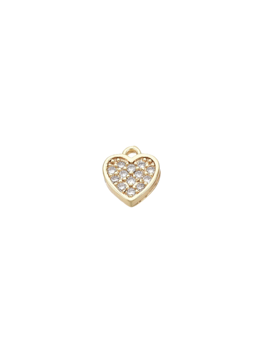 Gold Crystal Heart Charm