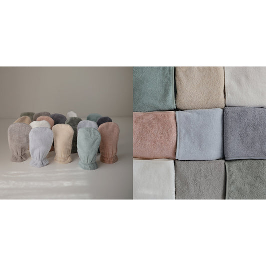 Organic Cotton Bath Mitt 2-Pack and Organic Cotton Baby Hooded Towel